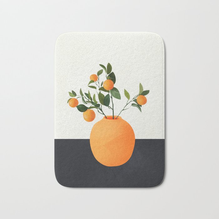  Orange Tree Branch in a Vase 02 Bath Mat Gallery Image 1