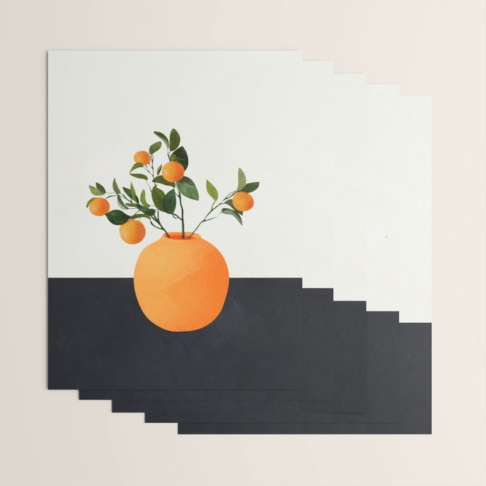  Orange Tree Branch in a Vase 02 Wrapping Paper Gallery Image 3
