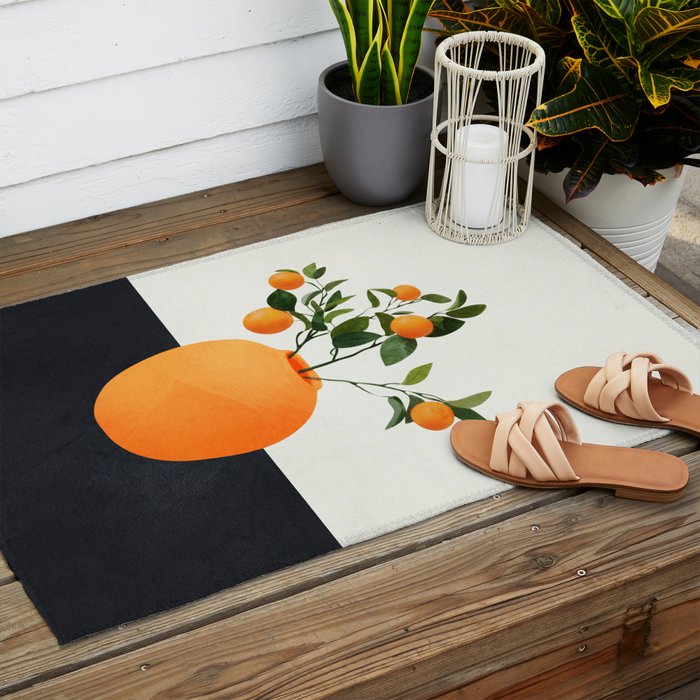  Orange Tree Branch in a Vase 02 Outdoor Rug Gallery Image 2