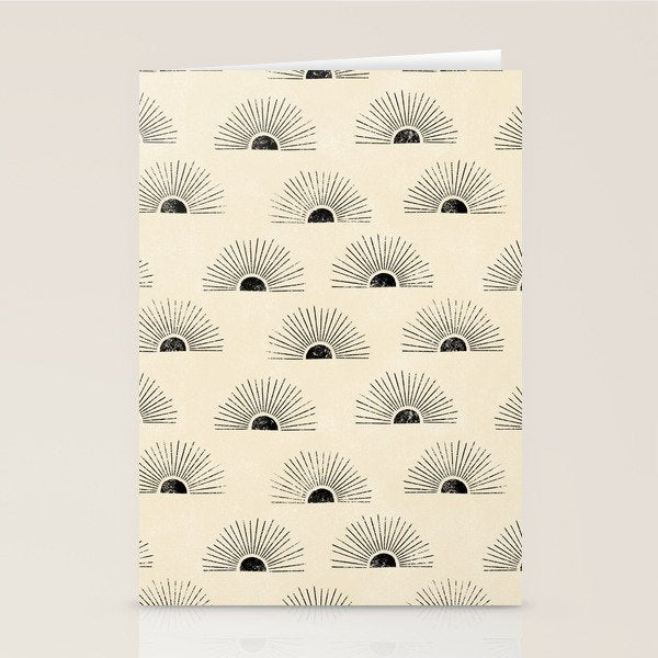 Sunrise - black and cream Stationery Card Gallery Image 2