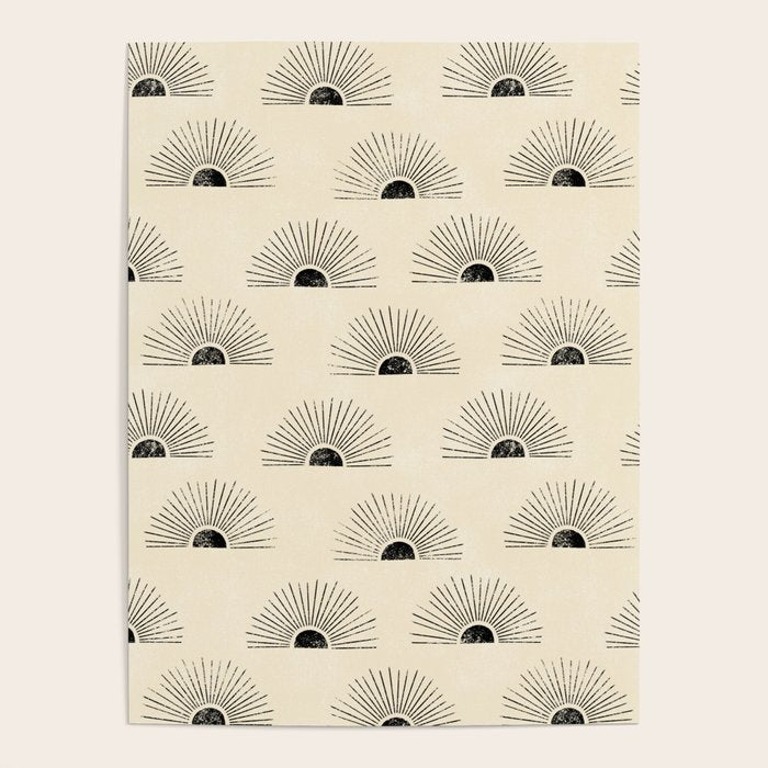 Sunrise - black and cream Poster Gallery Image 1