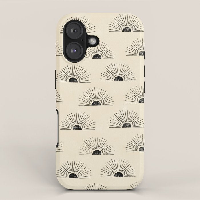 Sunrise - black and cream iPhone Case Gallery Image 1