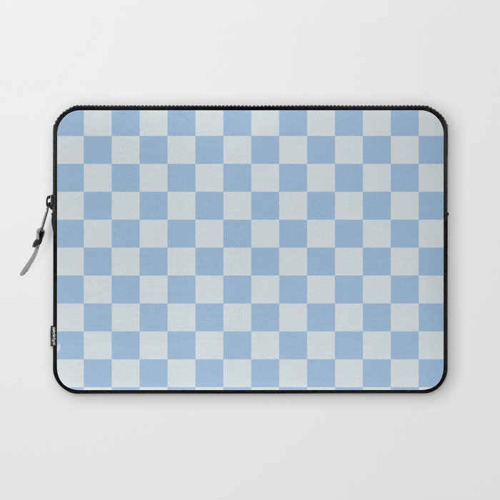 Checkerboard Mini Check Pattern in Powder Blue Laptop Sleeve Gallery Image 1