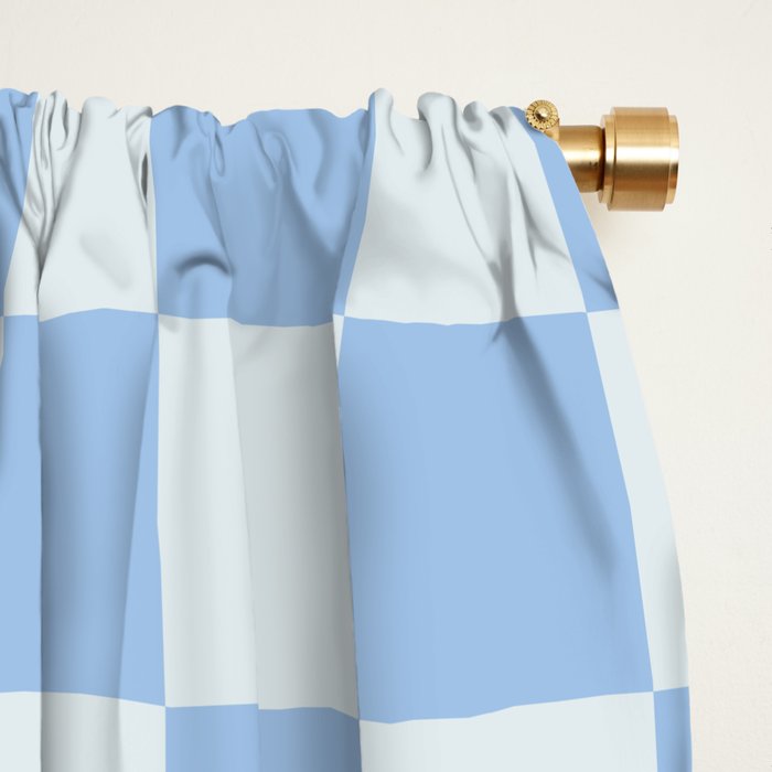 Checkerboard Mini Check Pattern in Powder Blue Window Curtain Gallery Image 2