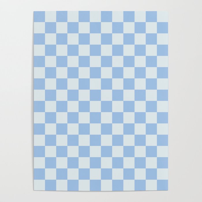 Checkerboard Mini Check Pattern in Powder Blue Poster Gallery Image 4