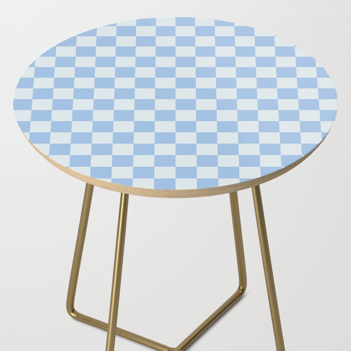 Checkerboard Mini Check Pattern in Powder Blue Side Table Gallery Image 2