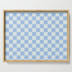 Checkerboard Mini Check Pattern in Powder Blue Serving Tray Gallery Image 1