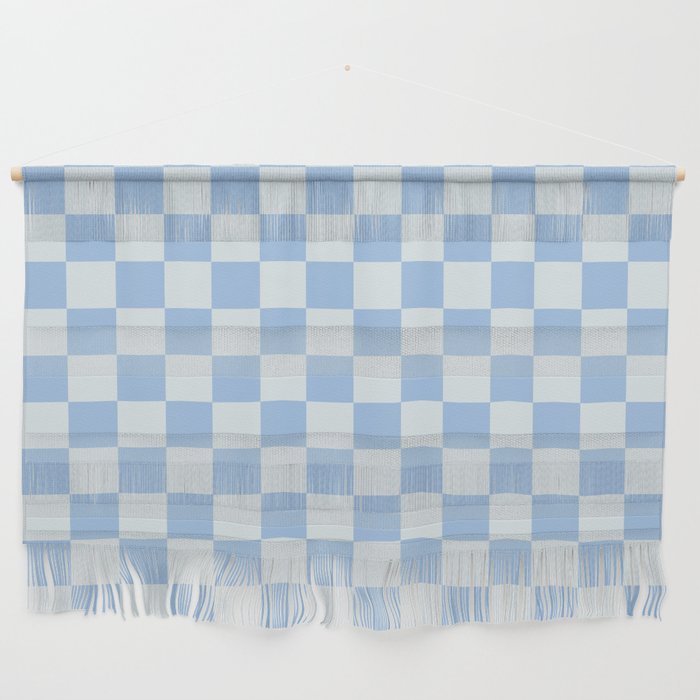 Checkerboard Mini Check Pattern in Powder Blue Wall Hanging Gallery Image 1