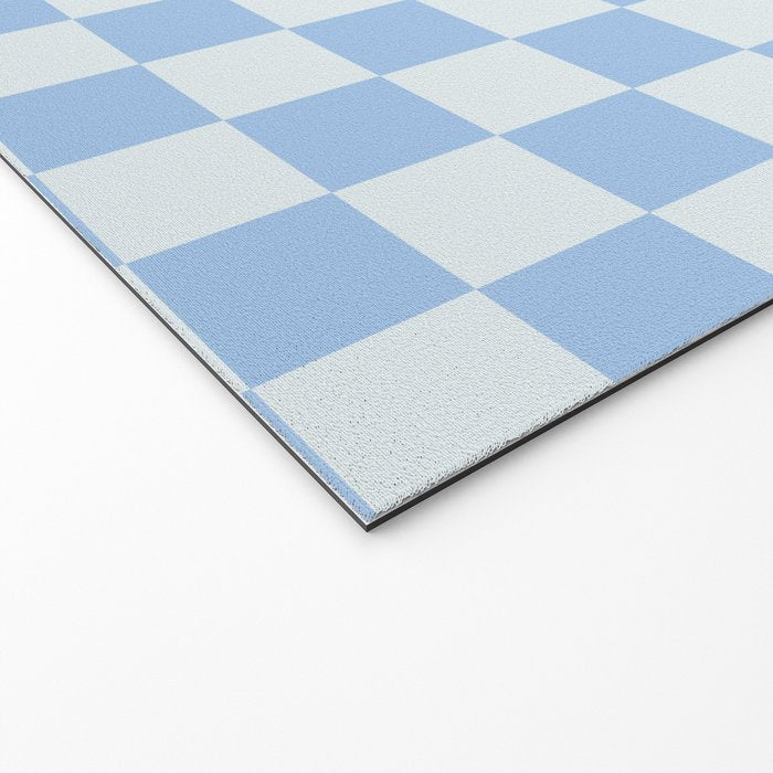 Checkerboard Mini Check Pattern in Powder Blue Welcome Mat Gallery Image 2