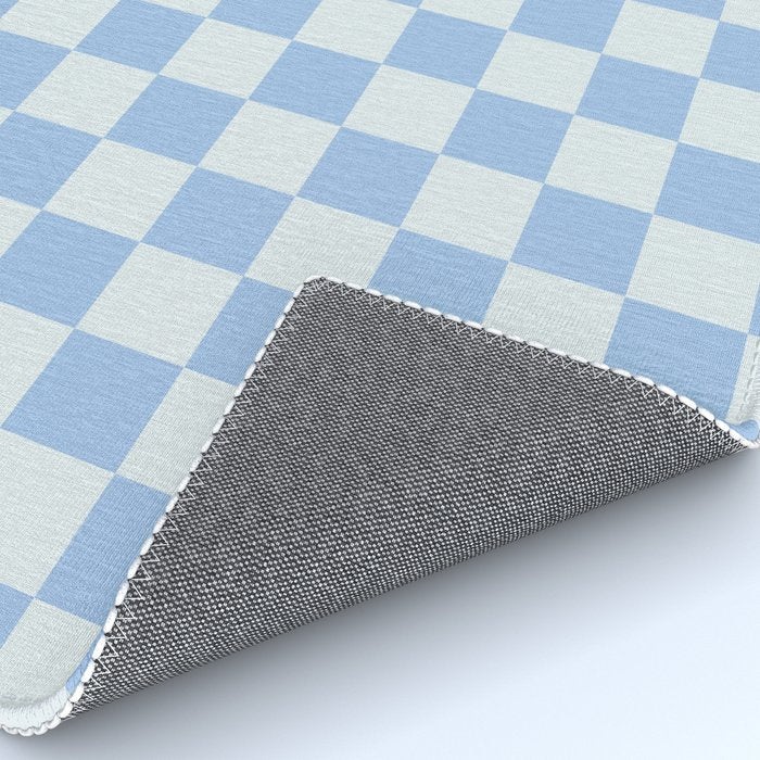 Checkerboard Mini Check Pattern in Powder Blue Rug Gallery Image 4