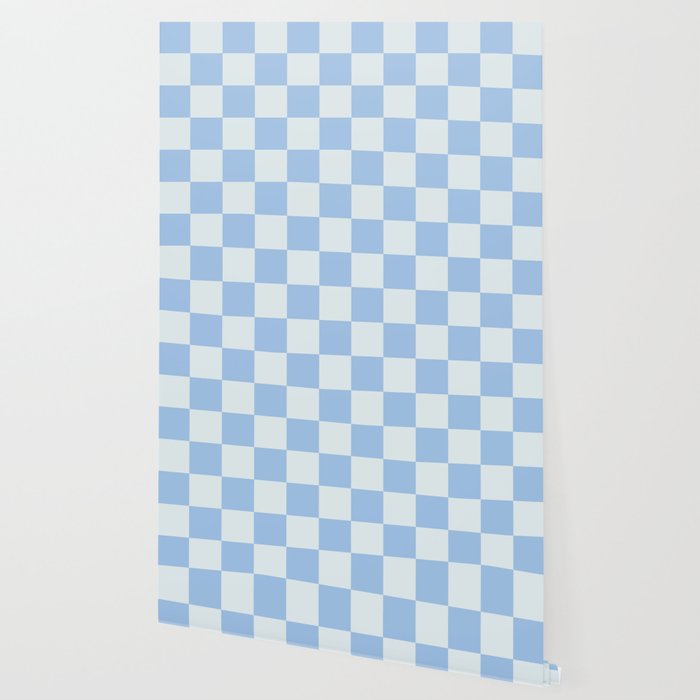 Checkerboard Mini Check Pattern in Powder Blue Wallpaper Gallery Image 2