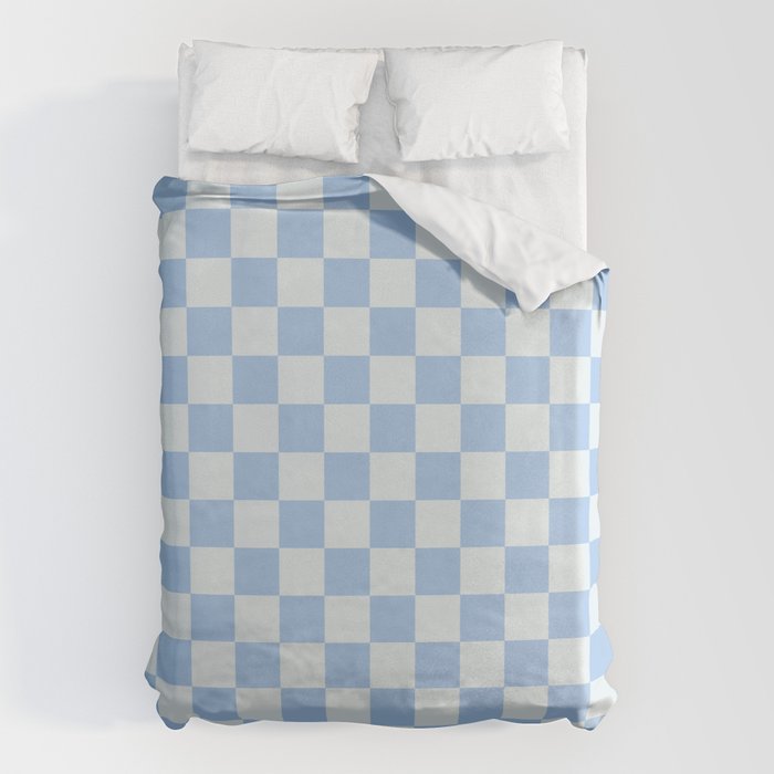Checkerboard Mini Check Pattern in Powder Blue Duvet Cover Gallery Image 6