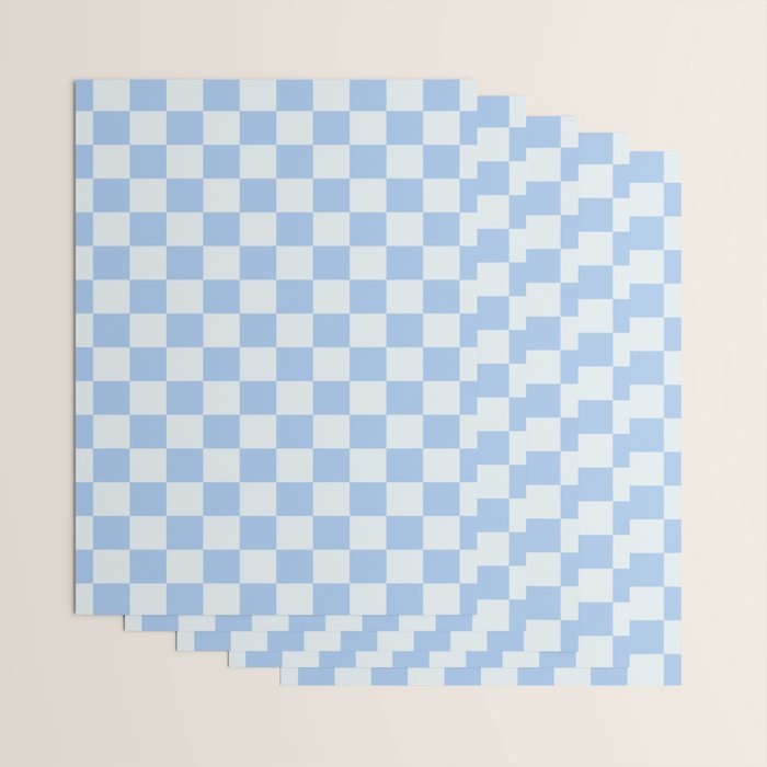 Checkerboard Mini Check Pattern in Powder Blue Wrapping Paper Gallery Image 3