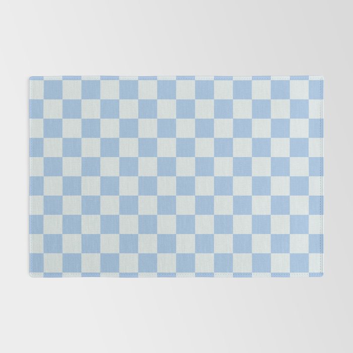 Checkerboard Mini Check Pattern in Powder Blue Rug Gallery Image 2