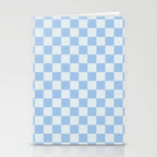 Checkerboard Mini Check Pattern in Powder Blue Stationery Card Gallery Image 2