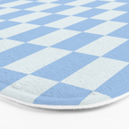 Checkerboard Mini Check Pattern in Powder Blue Bath Mat Gallery Image 3