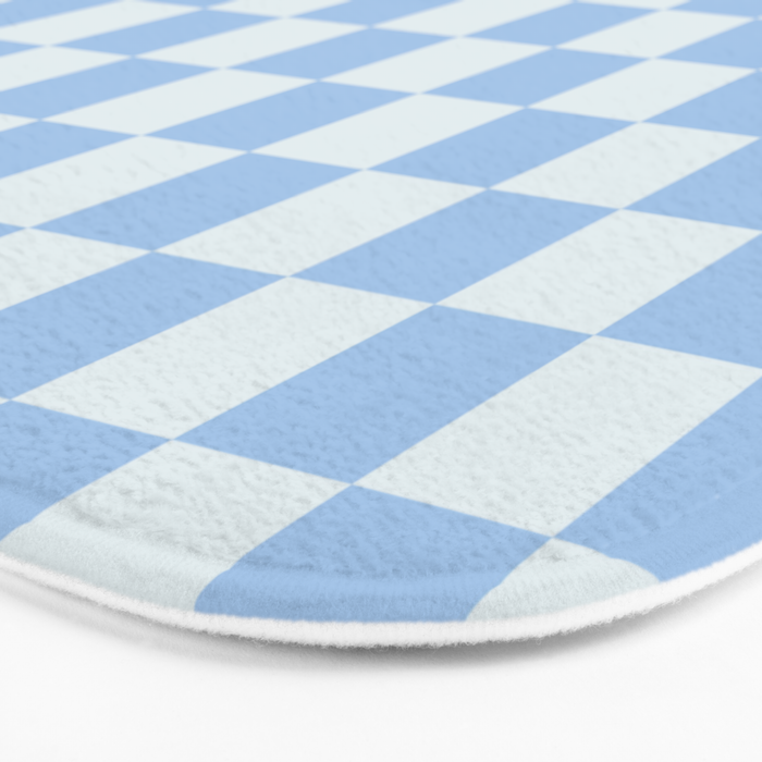 Checkerboard Mini Check Pattern in Powder Blue Bath Mat Gallery Image 3