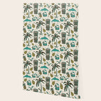 Tiki Party - Ivory Aqua Wallpaper Gallery Image 2