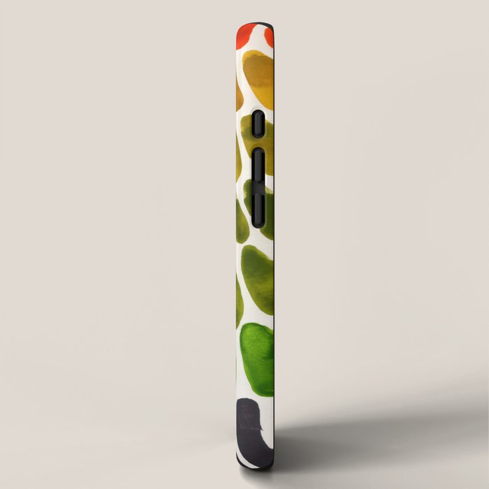 Orange Green Yellow Complementary Colors Watercolor Stripe Pattern Minimalist Simple Mid Century Mod iPhone Case Gallery Image 2