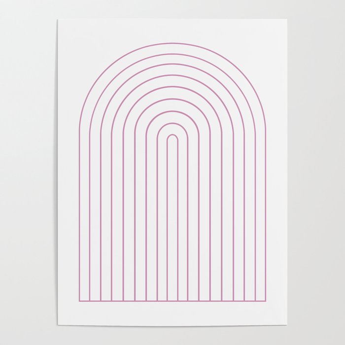 Minimal Arch XXVI White and Pink Modern Geometric Lines Poster Gallery Image 4