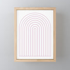 Minimal Arch XXVI White and Pink Modern Geometric Lines Mini Art Print Gallery Image 1