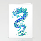 Chinese Dragon - Blue Palette Stationery Card Gallery Image 2