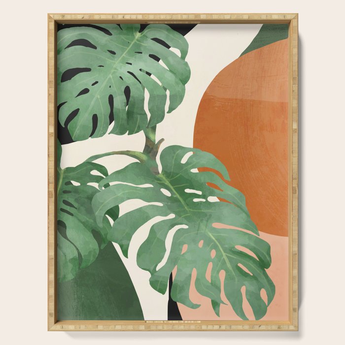 Tropical Leaves- Abstract Art  Serving Tray Gallery Image 1