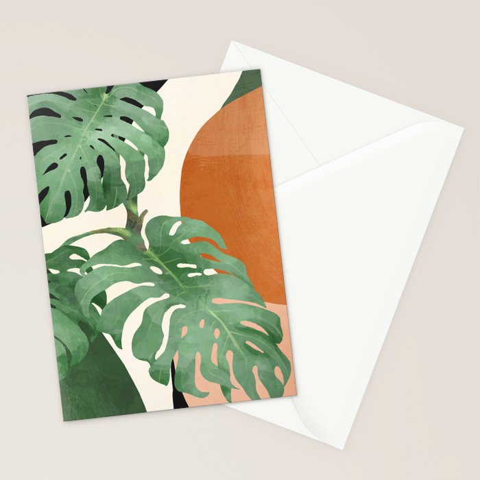 Tropical Leaves- Abstract Art  Stationery Card Gallery Image 2