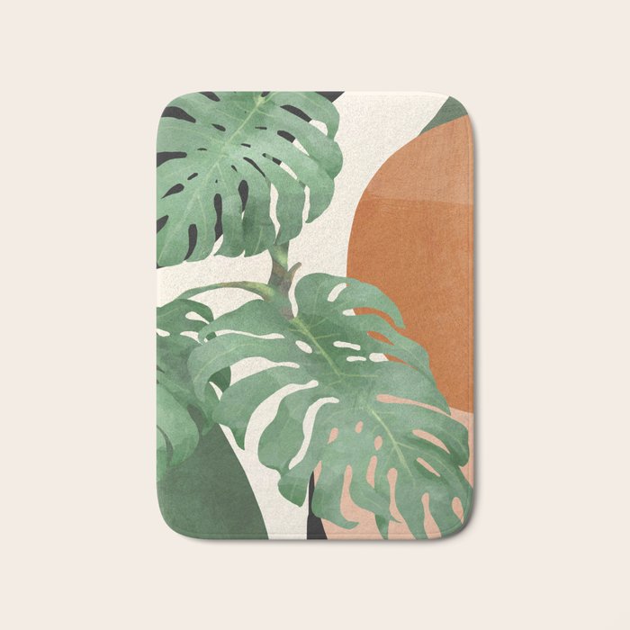 Tropical Leaves- Abstract Art  Bath Mat Gallery Image 1