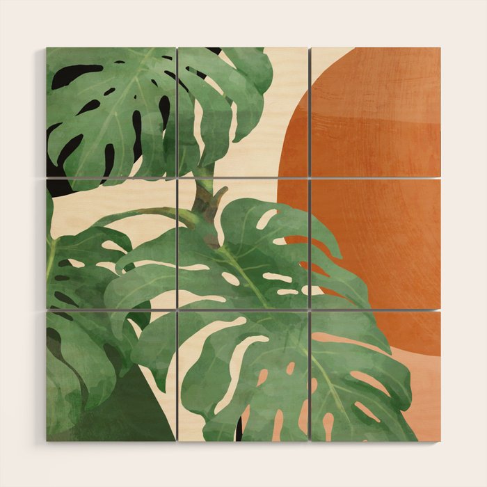 Tropical Leaves- Abstract Art Wood Wall Art