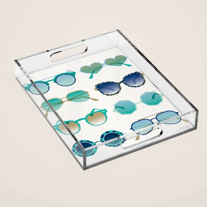 Sunglasses Collection - Turquoise & Navy Palette Acrylic Tray Gallery Image 1