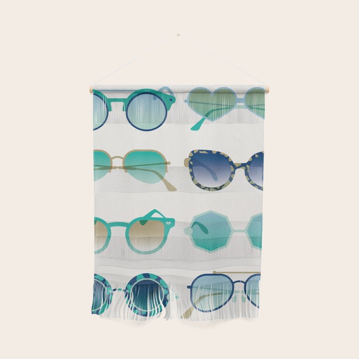 Sunglasses Collection - Turquoise & Navy Palette Wall Hanging Gallery Image 1