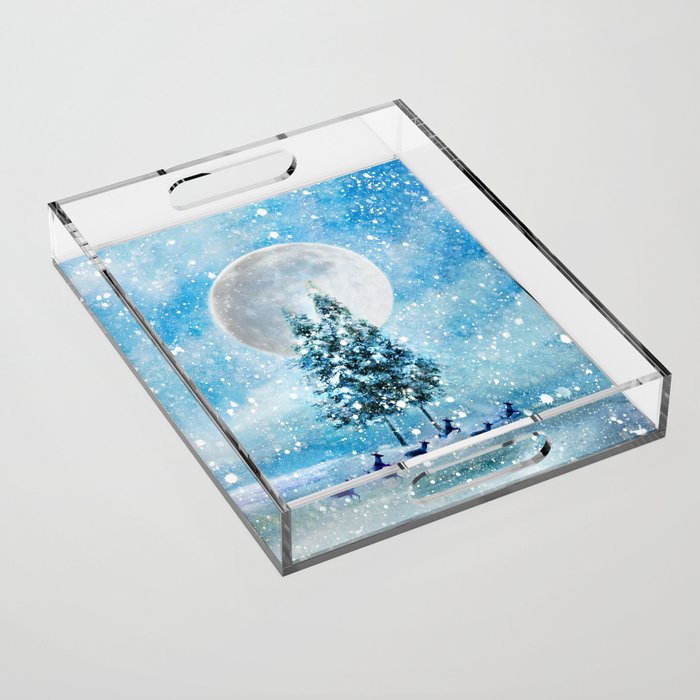 Winter Night 4 Acrylic Tray Gallery Image 1