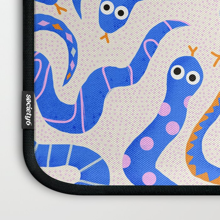 Blue Snakes Pattern Laptop Sleeve Gallery Image 3