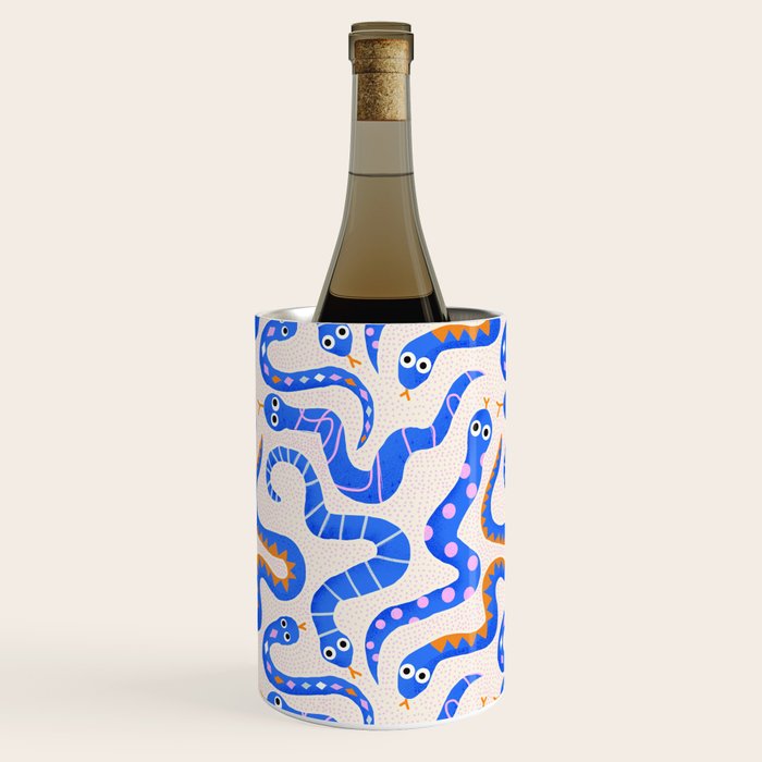 Blue Snakes Pattern Wine Chiller Gallery Image 2