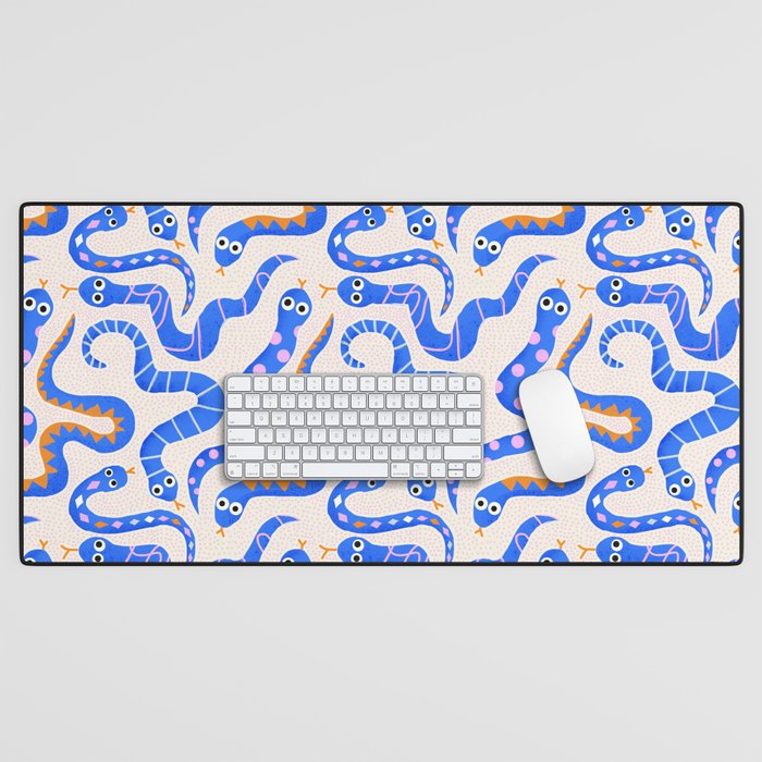 Blue Snakes Pattern Desk Mat Gallery Image 1