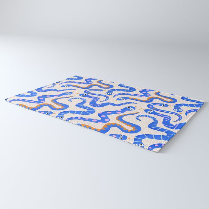Blue Snakes Pattern Rug Gallery Image 3