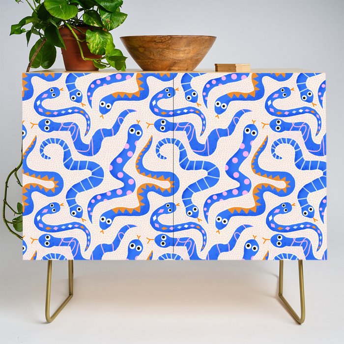 Blue Snakes Pattern Credenza Gallery Image 1