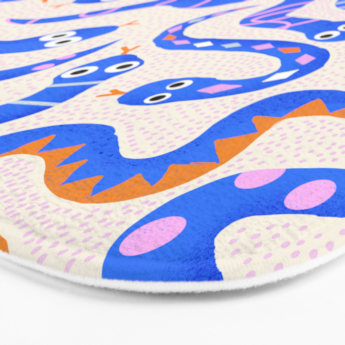 Blue Snakes Pattern Bath Mat Gallery Image 3