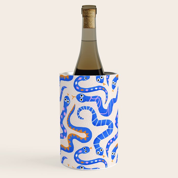 Blue Snakes Pattern Wine Chiller Gallery Image 1