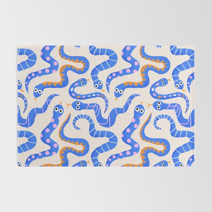 Blue Snakes Pattern Rug Gallery Image 2