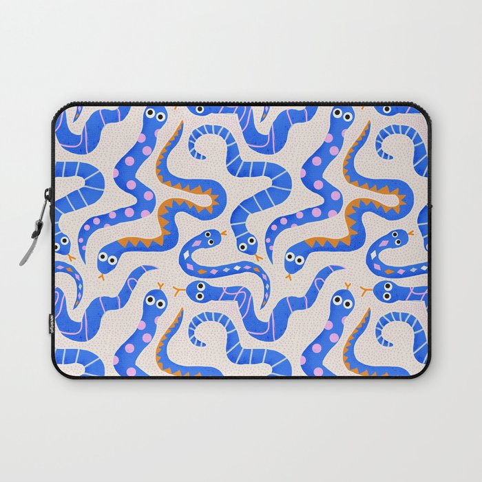 Blue Snakes Pattern Laptop Sleeve Gallery Image 1