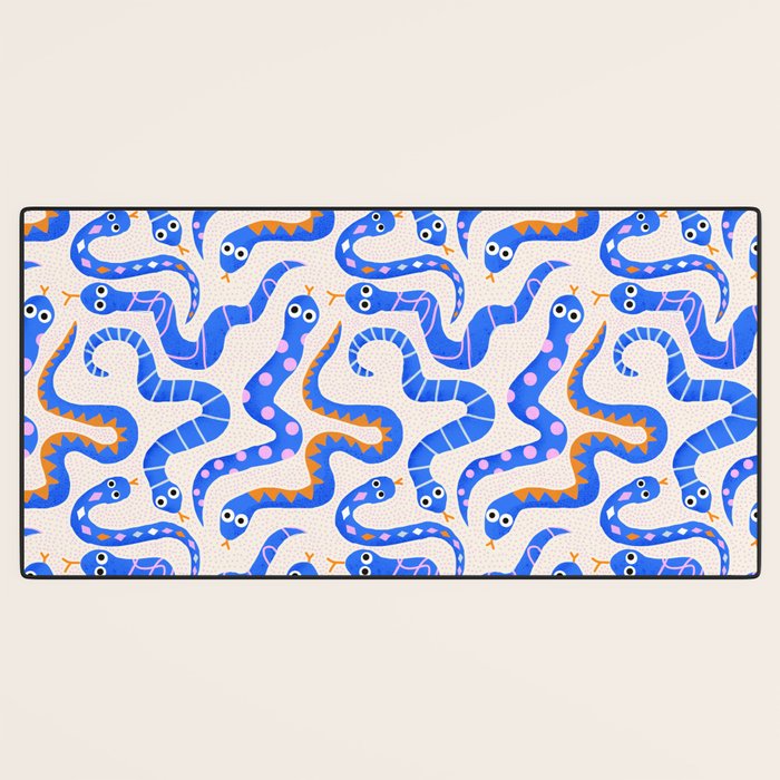 Blue Snakes Pattern Desk Mat Gallery Image 3