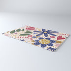 Cute, Festive, Flower Garden, Floral Prints, Pink and Blue Rug Gallery Image 3