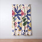 Cute, Festive, Flower Garden, Floral Prints, Pink and Blue Window Curtain Gallery Image 3