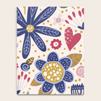 Cute, Festive, Flower Garden, Floral Prints, Pink and Blue Notebook Gallery Image 4