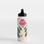 Cute, Festive, Flower Garden, Floral Prints, Pink and Blue Water Bottle Gallery Image 3