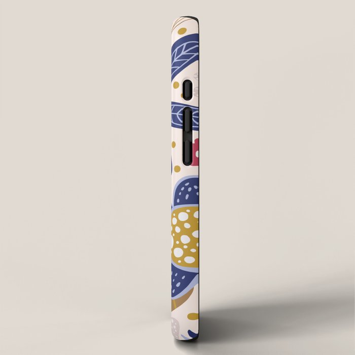 Cute, Festive, Flower Garden, Floral Prints, Pink and Blue iPhone Case Gallery Image 2