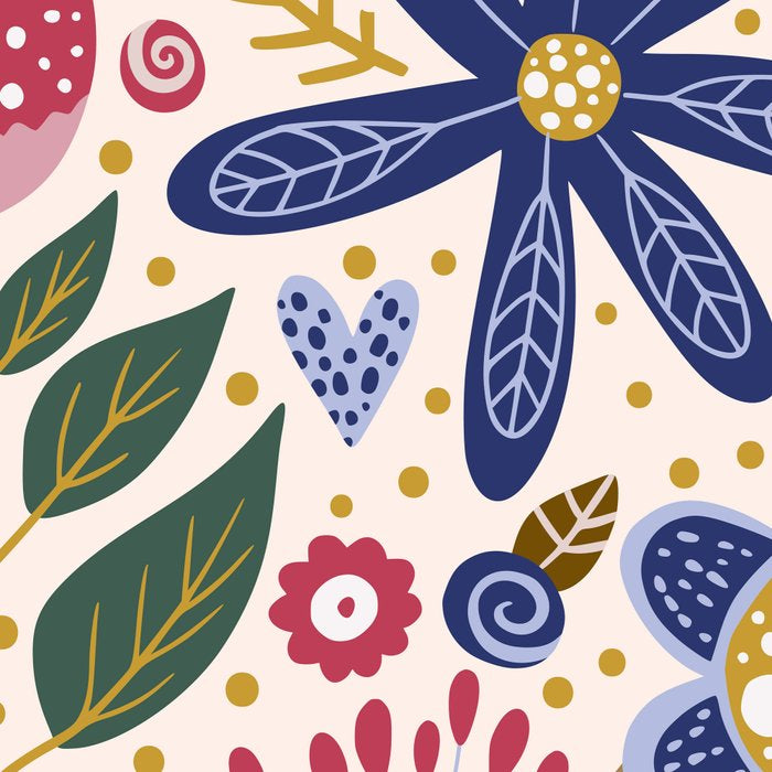 Cute, Festive, Flower Garden, Floral Prints, Pink and Blue Coffee Mug Gallery Image 2