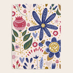 Cute, Festive, Flower Garden, Floral Prints, Pink and Blue Poster Gallery Image 4